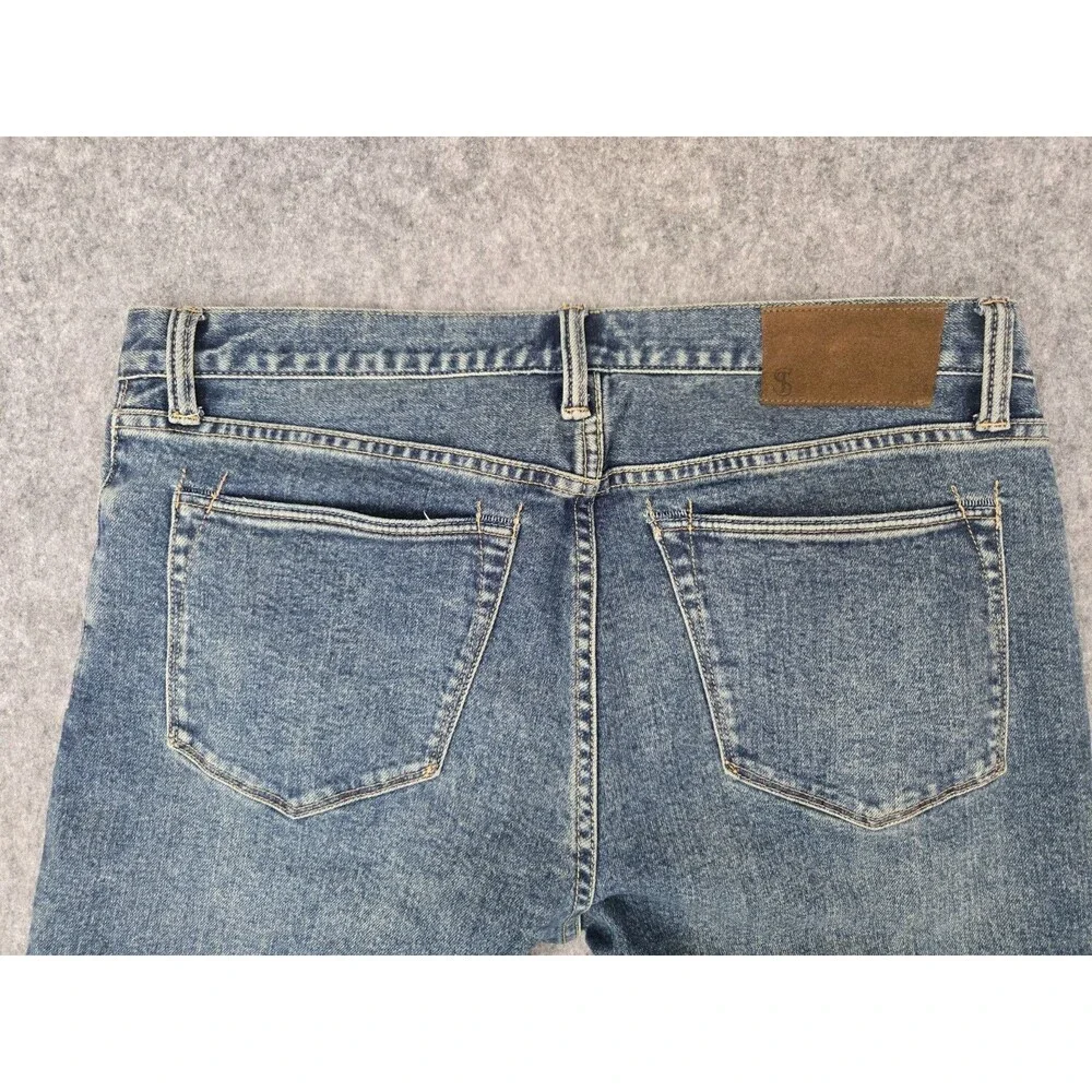 Todd Snyder Jeans 34x31 Slim Blue Medium Wash Denim Stretch 5 Pocket Whiskering